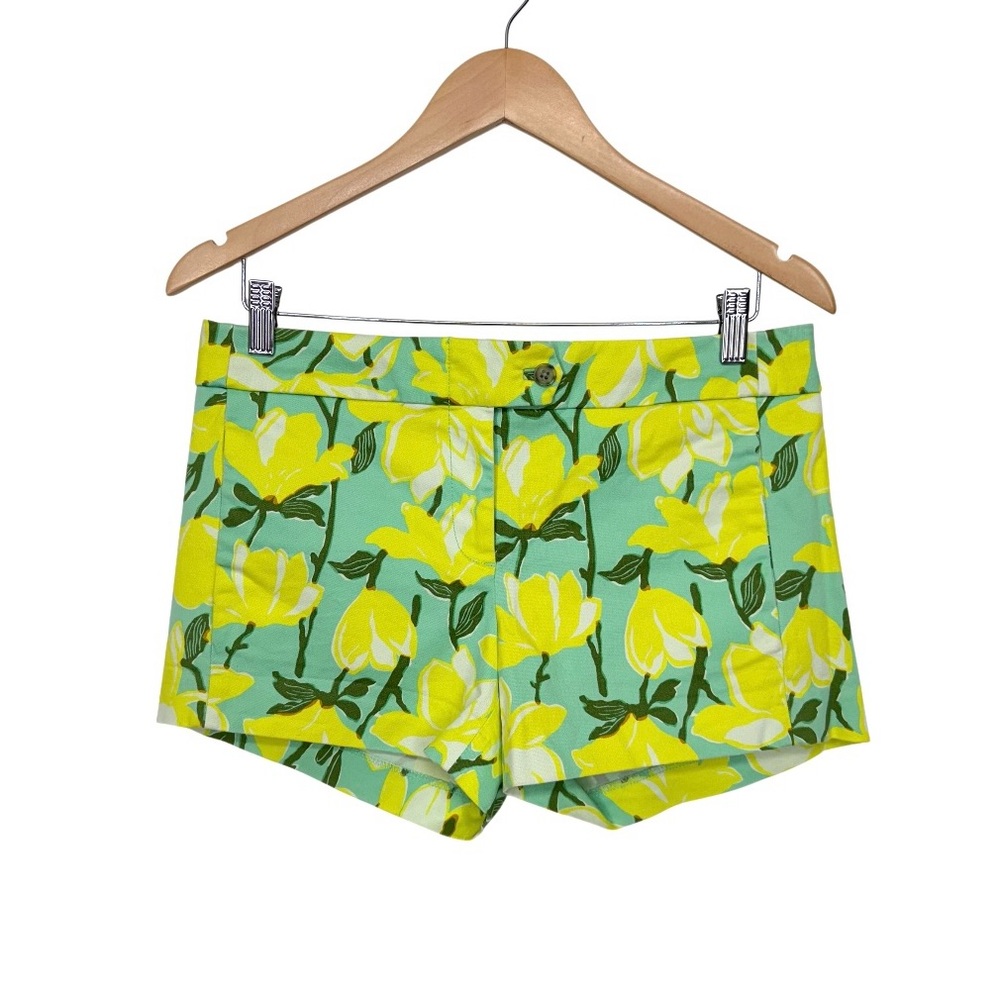 J. Crew Stretch Lemon Yellow Daffodil Seafoam Green Preppy Chino Shorts Size 4